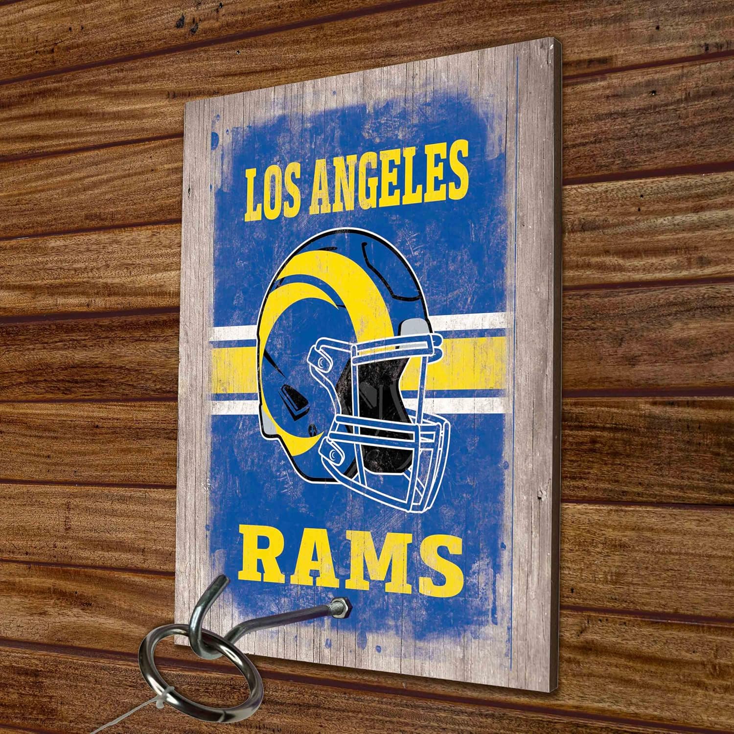 FANMATS 63445 NFL - Los Angeles Rams Hook and Ring Game | Royal Blue | 11"x8"x0.25" | Primary Helmet with Team Name