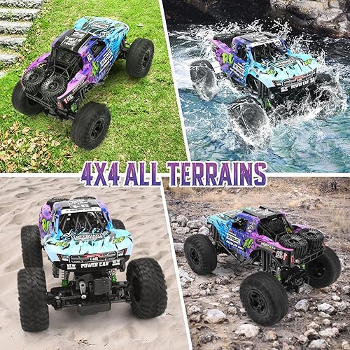 Miniatura 4 de Camión de control remoto, 112 4x4 Offroad impermeable, auto grande de control remoto anfibio, vehículo oruga de doble motor, juguetes monstruos con