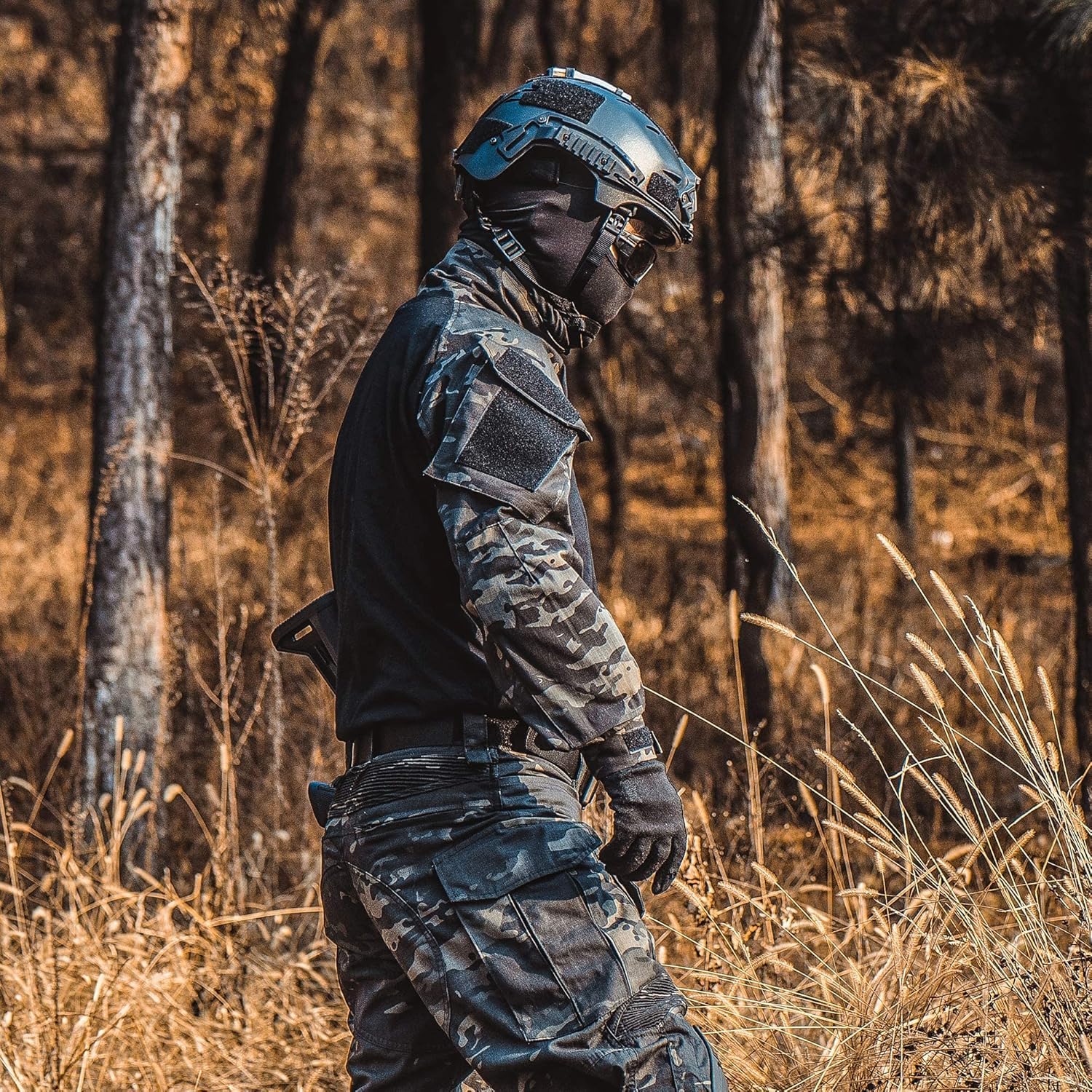 YEVHEV Camisa y pantalón para hombre traje táctico con coderas y rodilleras G3 para actividades al aire libre (sin cinturón)