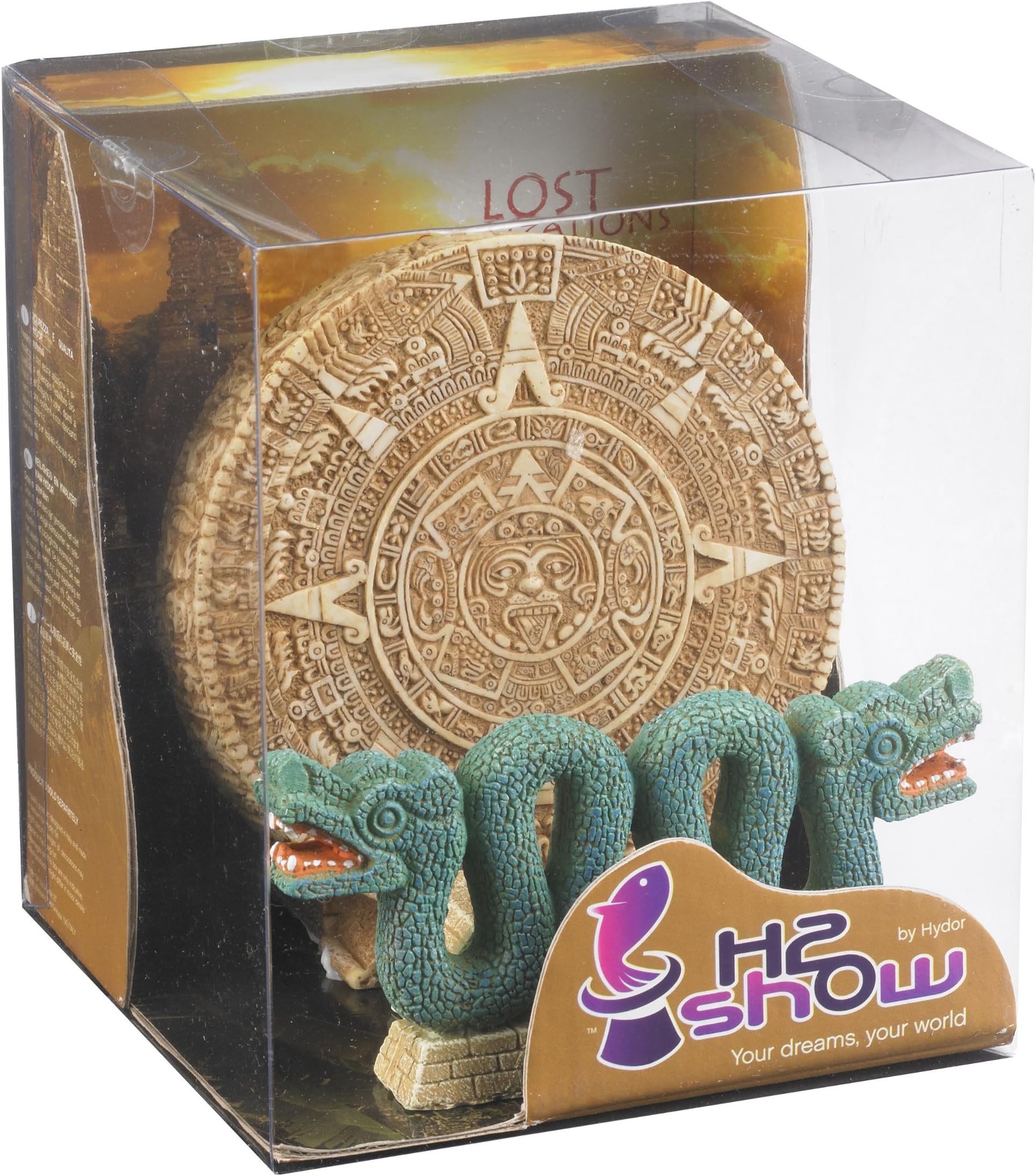 Hydor H2show Lost Civilization Aztec Calendar and Snake Decoration