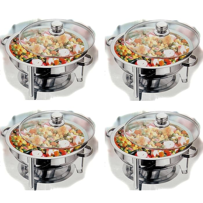 Buy 4 Sets Round 4 Sets VINOD CHEK Kraft Round Chafing Dishes 4.5 LTR