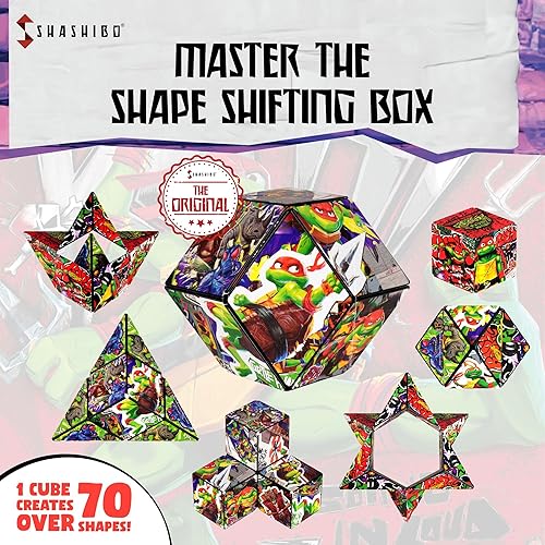 Miniatura 4 de SHASHIBO Teenage Mutant Ninja Turtles Shape Shifting Box - STEM Magnetic Fidget Cube That Transforms Into Over 70 Shapes, Download Fun in Motion