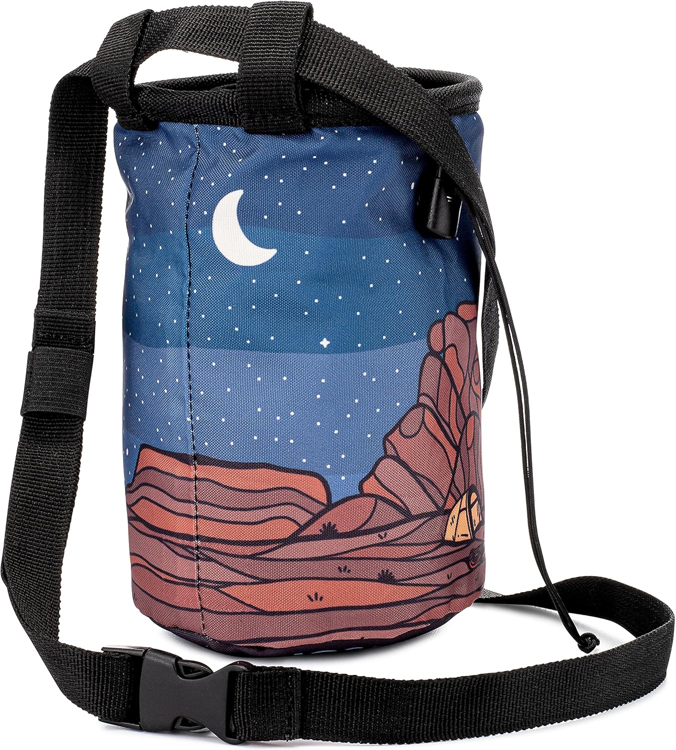 Climbing Chalk Bag for Adults and Kids with Drawstring Closure, Adjustable Quick Clip Waist Belt, Equipment for Indoor/Outdoor Training, Rock Climbing, Bouldering, or Weightlifting (Joshua Tree) : Sports & Outdoors