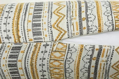 Miniatura 7 de Mika Home - Juego de 2 fundas de almohada decorativas para sofá, cama, diseño de rayas bohemias