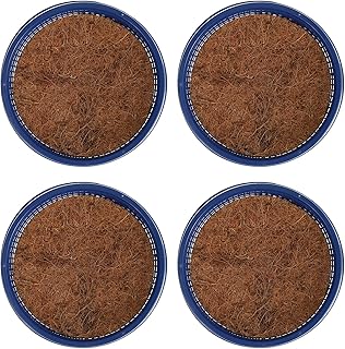 Holibanna 4pcs Plastic Bird Nest Set Bird Nesting Bowls Pigeon Nest Bowl with Coconut Fiber Nesting Mat for Pigeons Quails and Small Birds