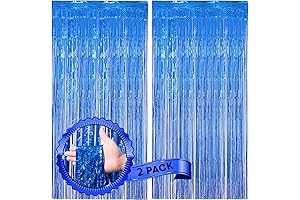 2-Prk Blue Curtains Price-Drop Decoration