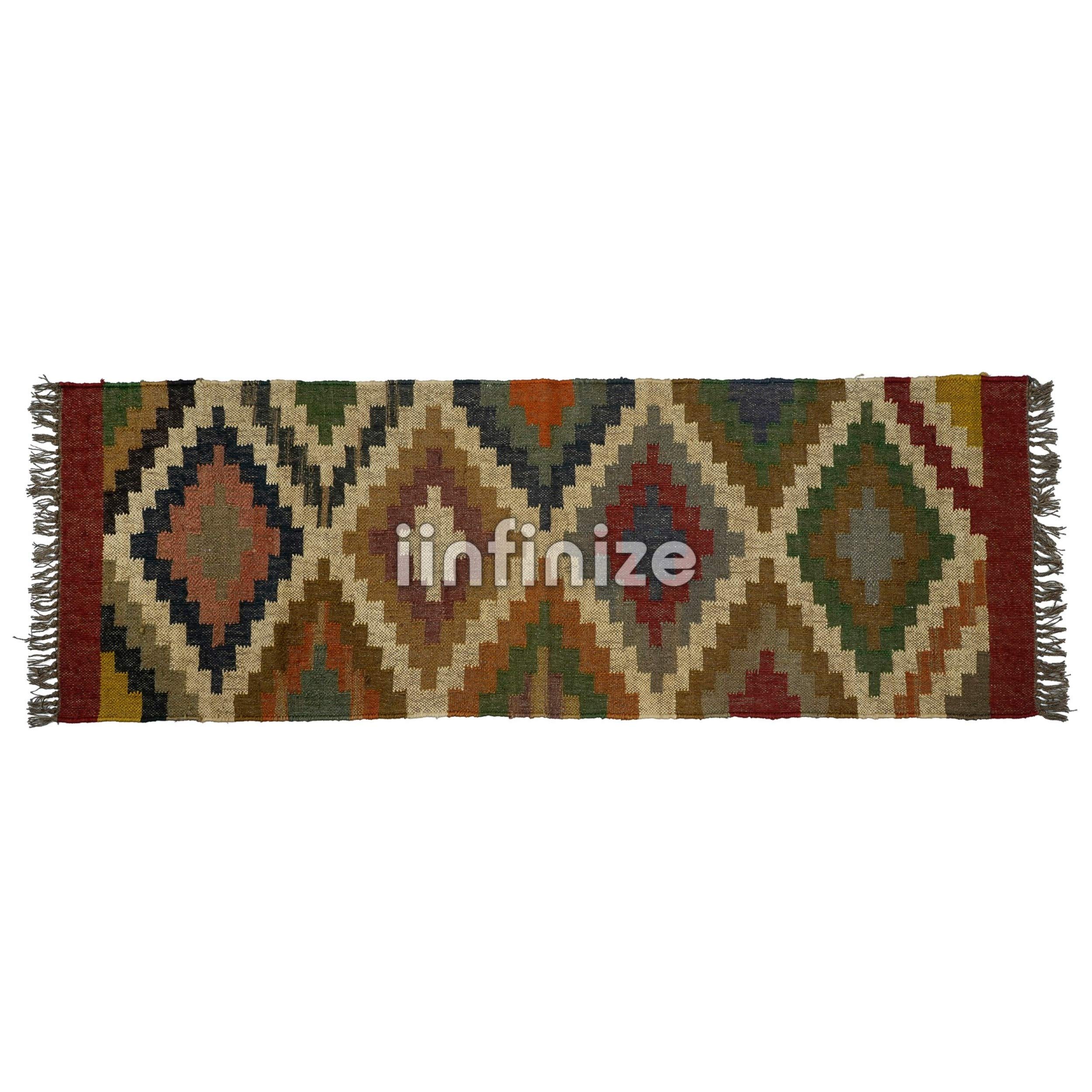 Tapis de passage pour couloir au style bohème rustique pour réchauffer l'entrée