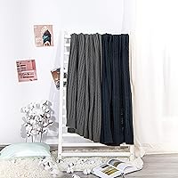 Vista 5 de NTBAY Manta de punto de cable de 100 % algodón puro, súper suave y cálida de 51 x 67, manta tejida para sofá, silla, cama, extra acogedora, lavable