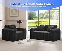 Vista 7 de Hobestluk Couch Sofa 2-Seater Foam Sofa Loveseat for Small Spaces Comfy Sofas with Removable Cover Furry Couch with Pillows for Living Room