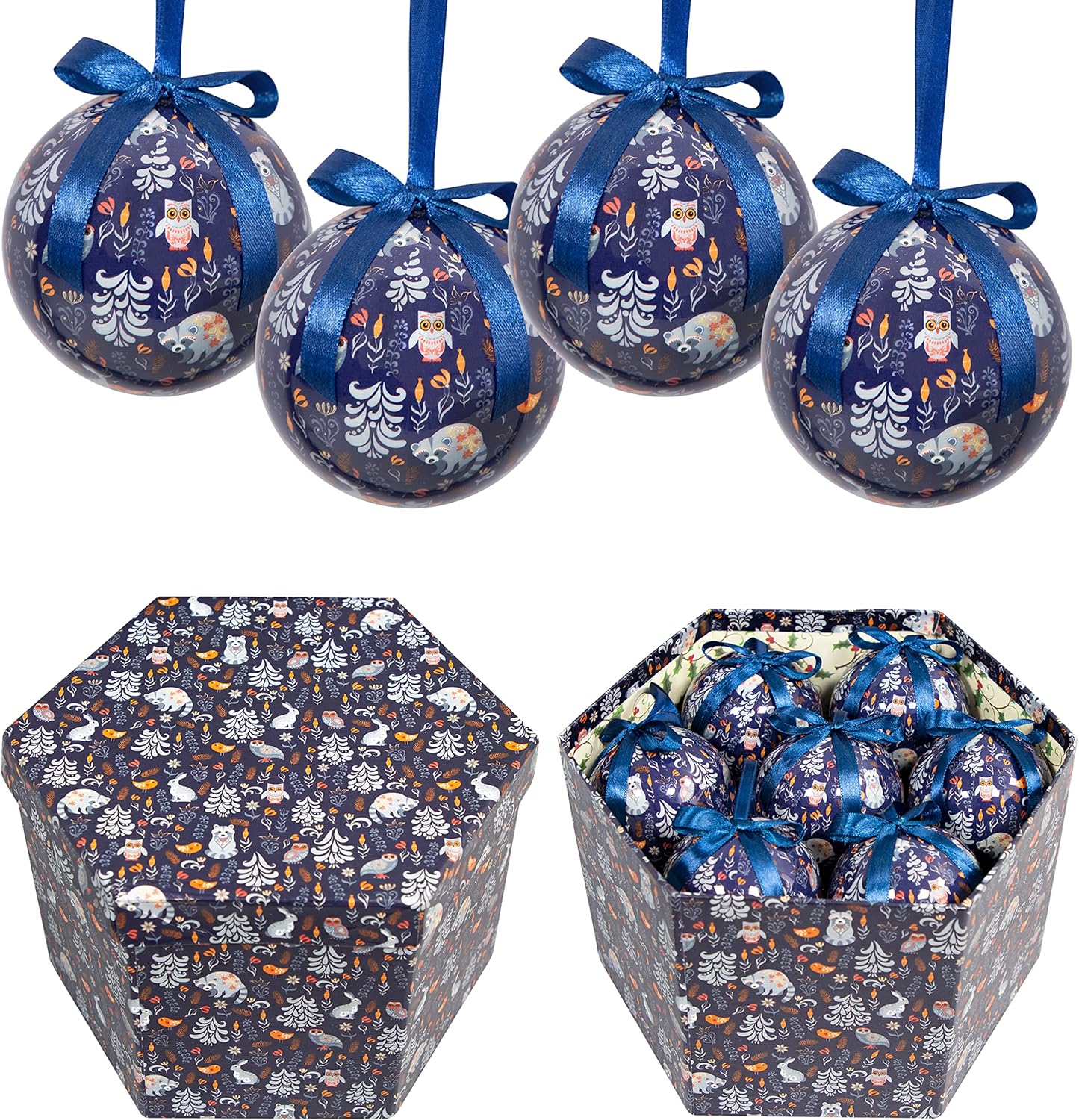 The Christmas Set of 14 Christmas Baubles/Various Festive