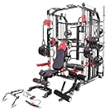 MiM USA Hercules 1001 All in One Gym Machine Commercial Smith Machine Functional Trainer w/ Leg Press Adj Bench Jammer Arms Leg Extension & Complete Attachments