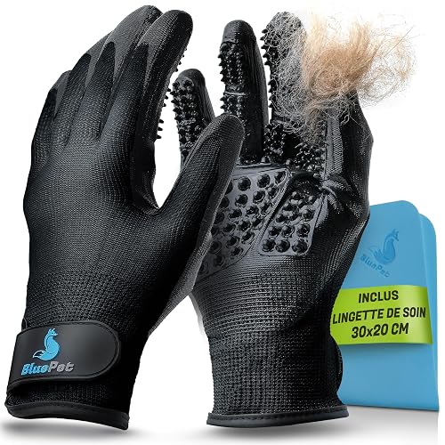 BluePet Guantes Quitapelos Mascotas, Guante Cuidado de Pelo de Perro y Gato