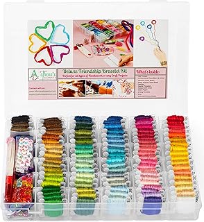 Friendship Bracelet String Kit - 276pcs Embroidery Floss and Accessories - Labeled with Thread Numbers for Cross Stitch Su...