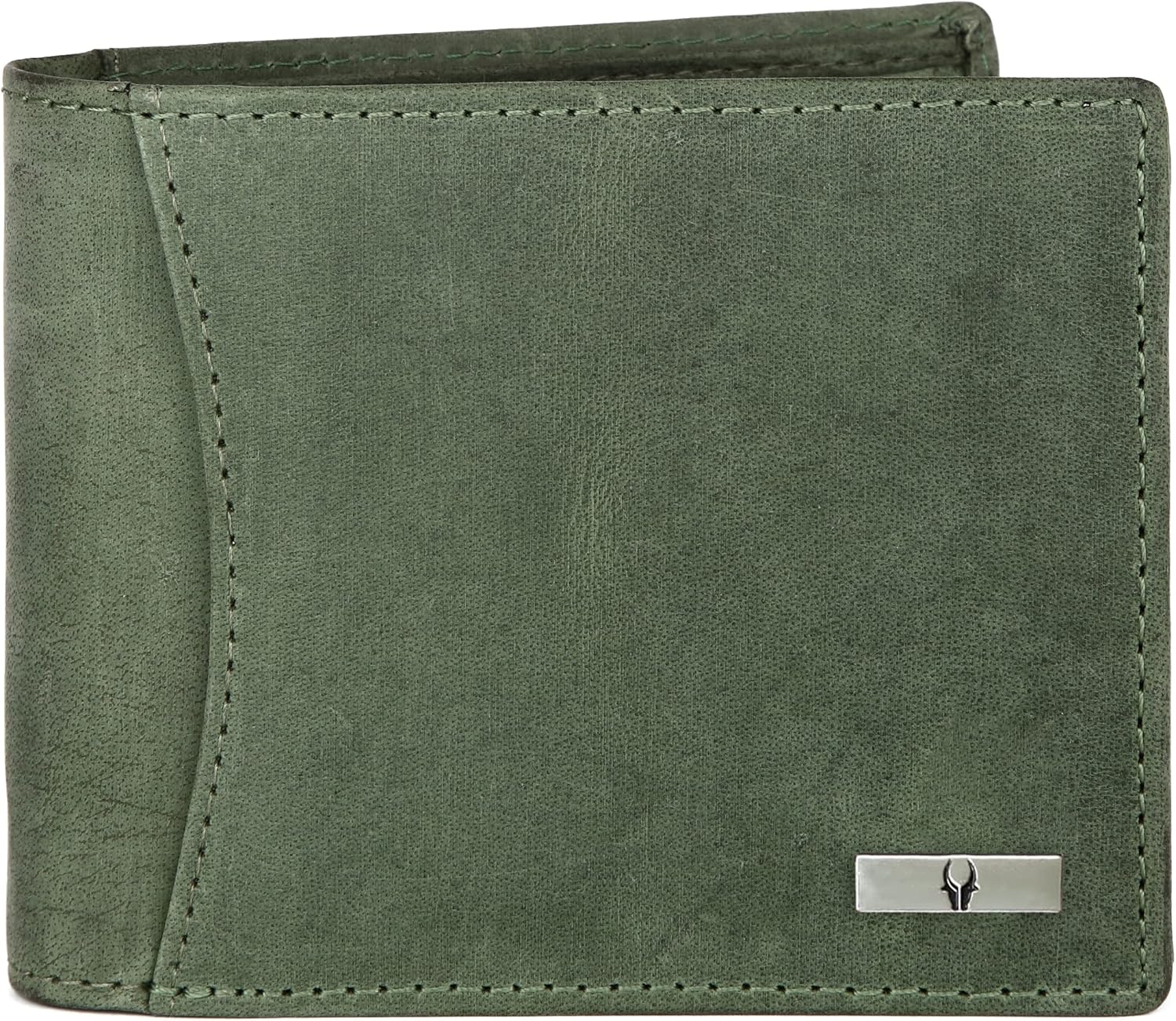 WildHorn India RFID Protected Leather Men's Wallet, GREEN HUNTER, 4.5 x 3.7 x 0.7 inches, Classic