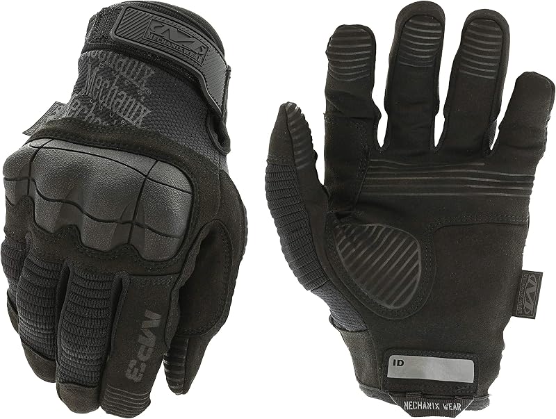 Guantes de trabajo tácticos Mechanix Wear M-Pact 3 negros, medianos | Guantes tácticos M-Pact 3 con capacidad de pantalla táctil, refuerzo de dedos y protección contra impactos para uso laboral masculino