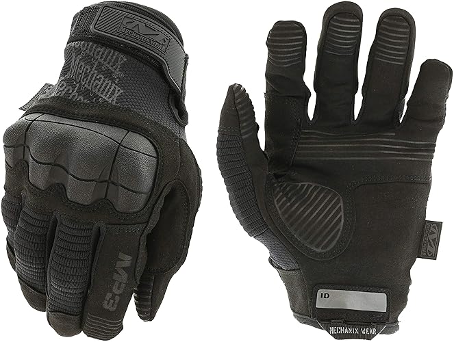 Mechanix Wear: M-Pact 3 Covert Tactical Work Gloves - Touch Capable, Molded TPR Impact Protection, Absorbs Vibration (Medium, All Black) - Medium - Black