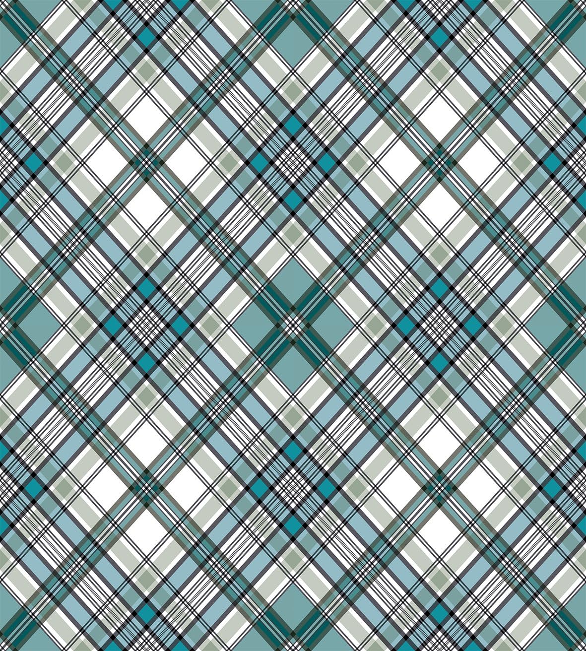 Ambesonne Checkered Duvet Cover Set, Vintage Fashion English Country Style with Modern Look in Soft Colors, Decorative 3 Piece Bedding Set with 2 Pillow Shams, Queen Size, Aqua Pale Grey White