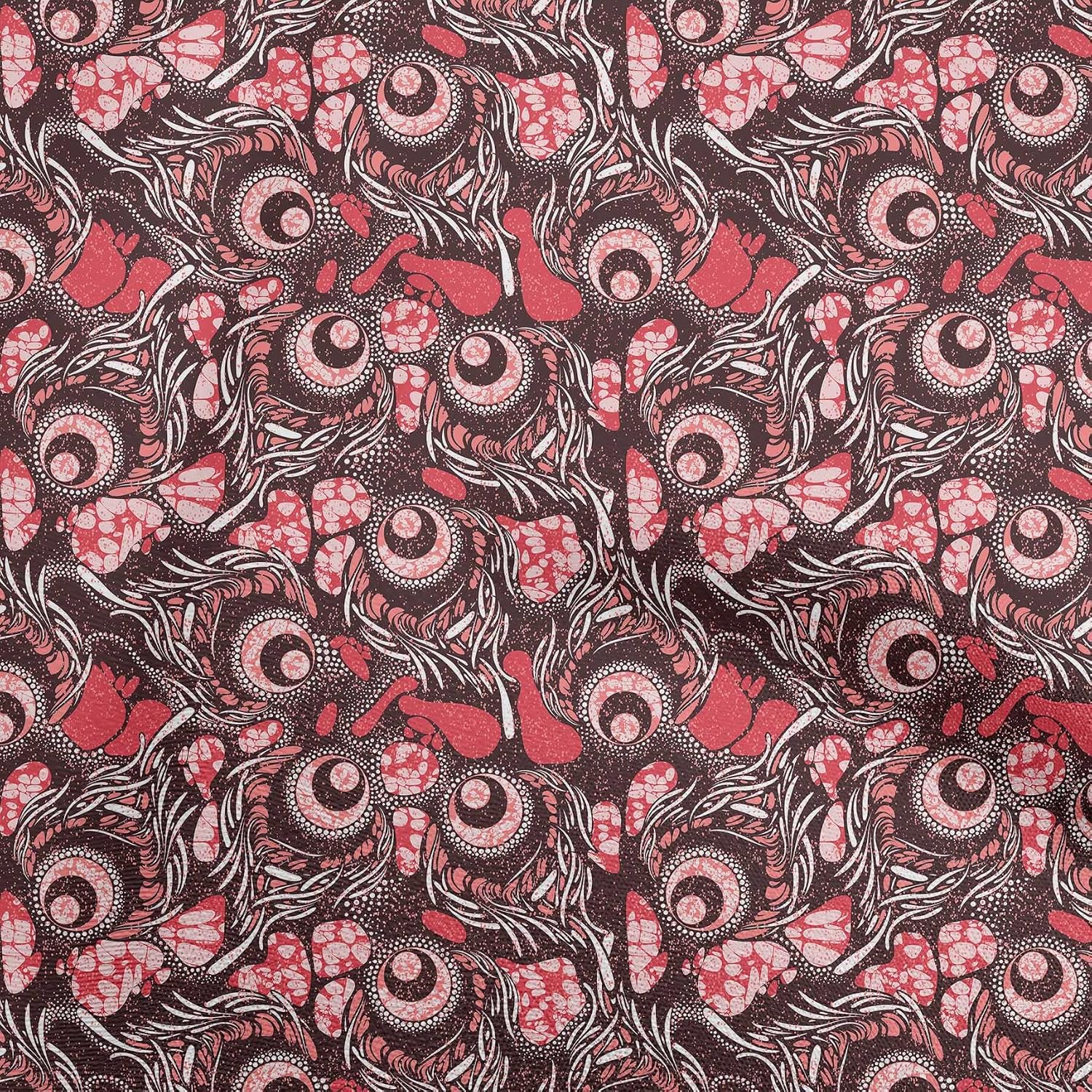 oneOone Georgette Viscose Brown Fabric African Fabric for Sewing Printed Craft Fabric By The Yard 42 Inch Wide