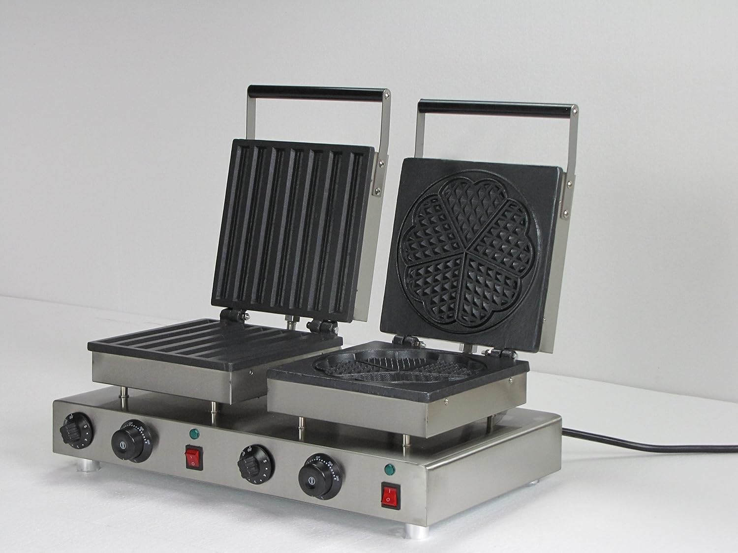 Generic Commercial Use Nonstick 110v 220v Electric Waffle Maker with Dual Plates for Churro and Heart Shaped Waffle