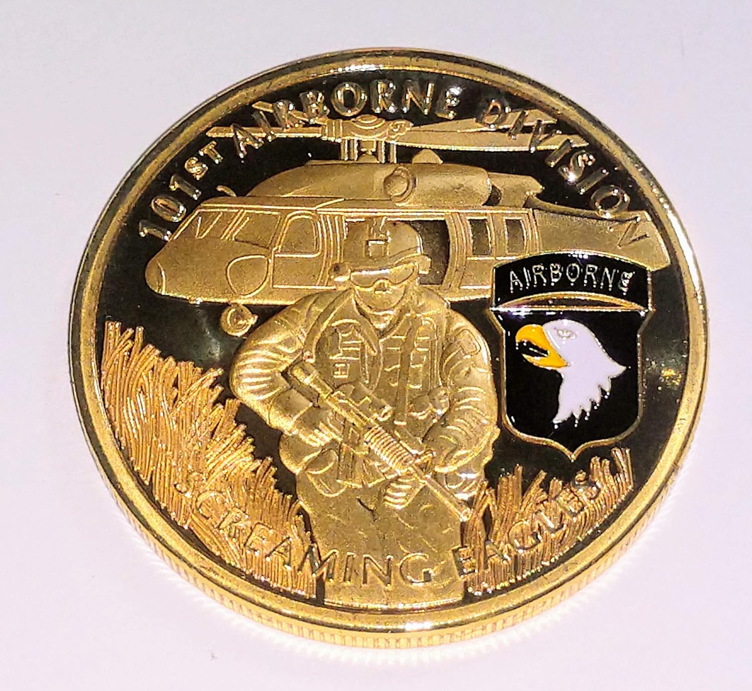 Army 101st Airborne Military Challenge Art Coin