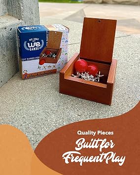 WE Games Metal Jacks Set Classic Jacks Game with 2 Red Balls in Keepsake Wooden Box Nostalgic Floor Game