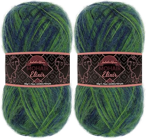 Vista 66 de JubileeYarn Mohair Elixir Yarn - 50 g/madeja Lana mezcla para bebé - Mimosa - 2 madejas 04 Mimosa