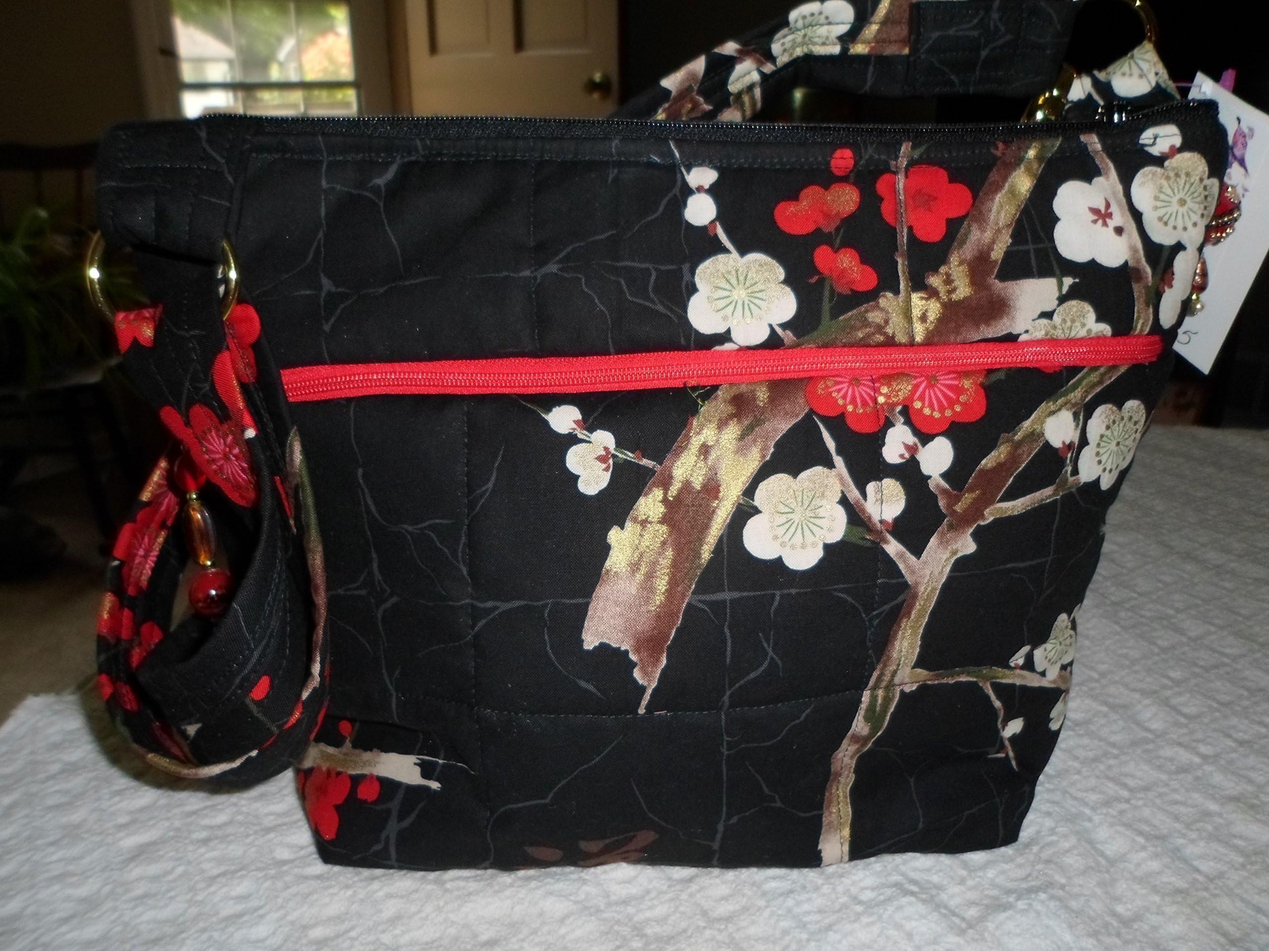 (sm-or) Original design handmade purse, oriental print cotton