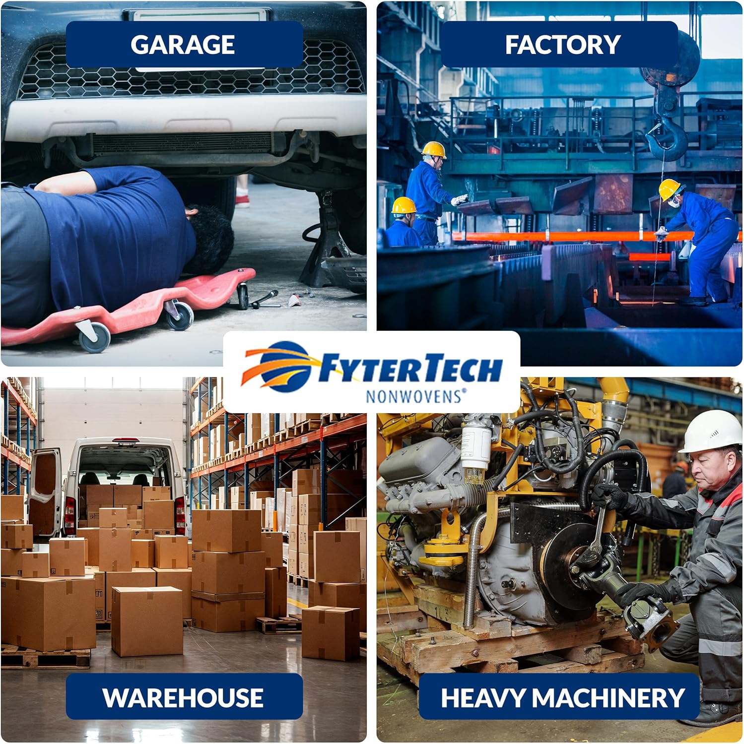 Spilfyter Universal Absorbent Rug with Poly Backing, 28" x 58" Shop, Mechanic and Garage Mat Absorbs Oil, Coolants, Solvents, Water, and Other Liquids - Pack of 5