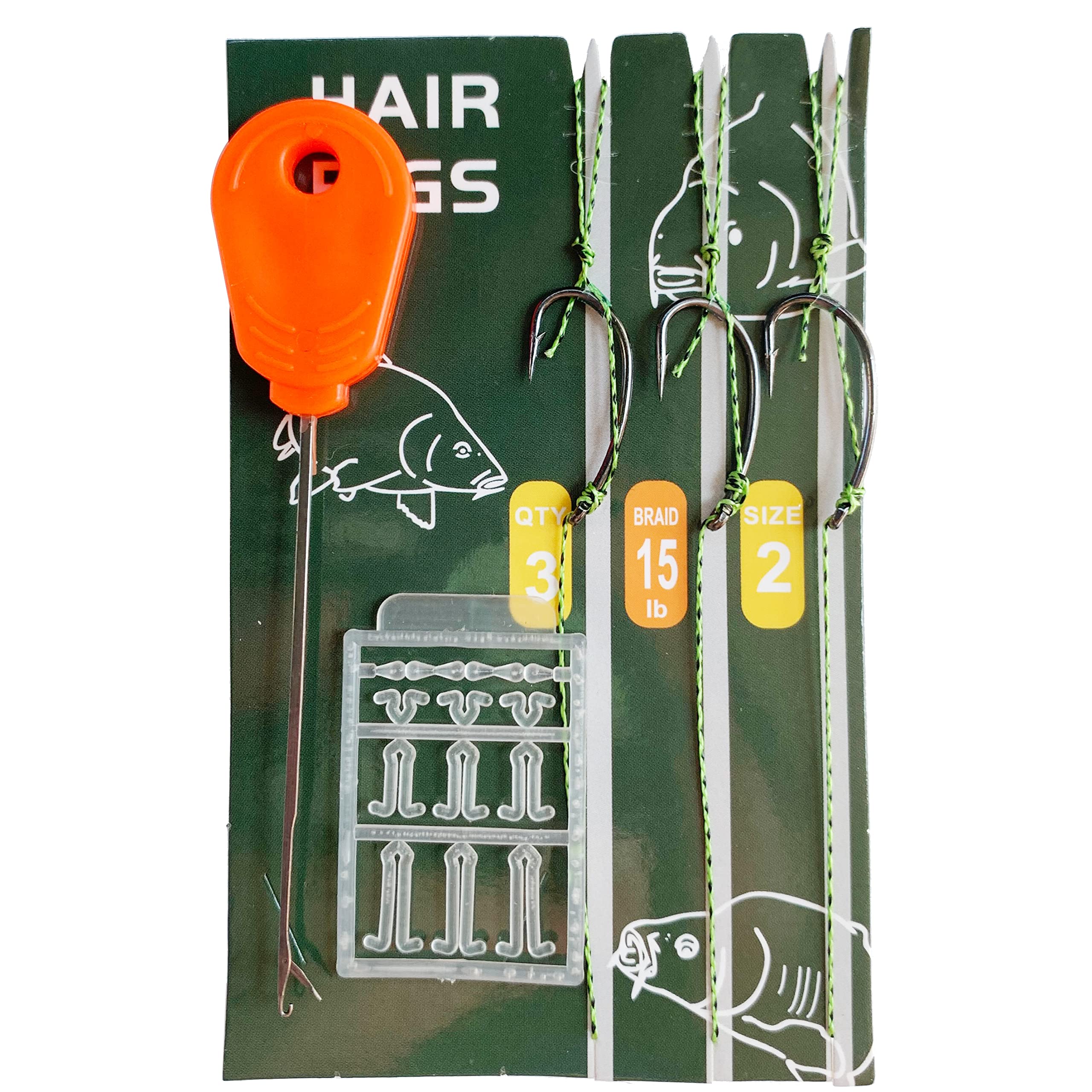 Hair Rigs 45-Piece Carp Fishing Rig Kit - , Barbed Hooks & Bait ...