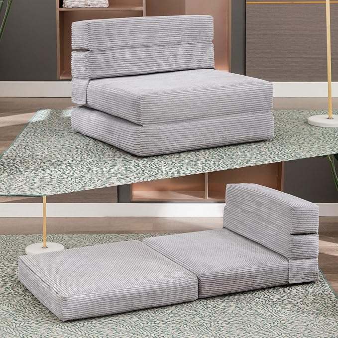 Mixoy Folding Sofa Mattress, Tri Fold Sofa Chair Bed 6.3