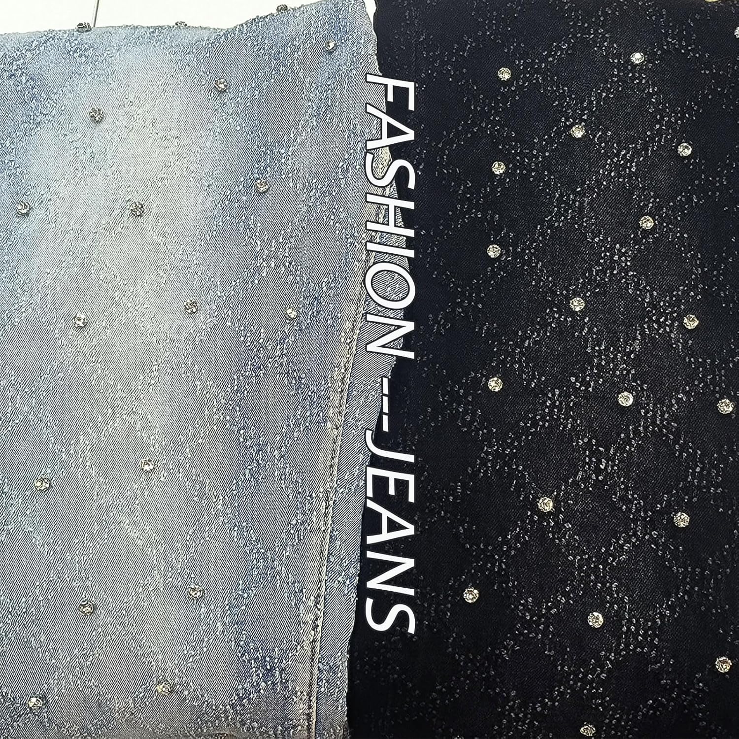 Men's Slim Fit Skinny Stacked Rhinestone Jeans Stretch Fit Stylish Streetwear Causal Y2K Denim Pants - Image 6