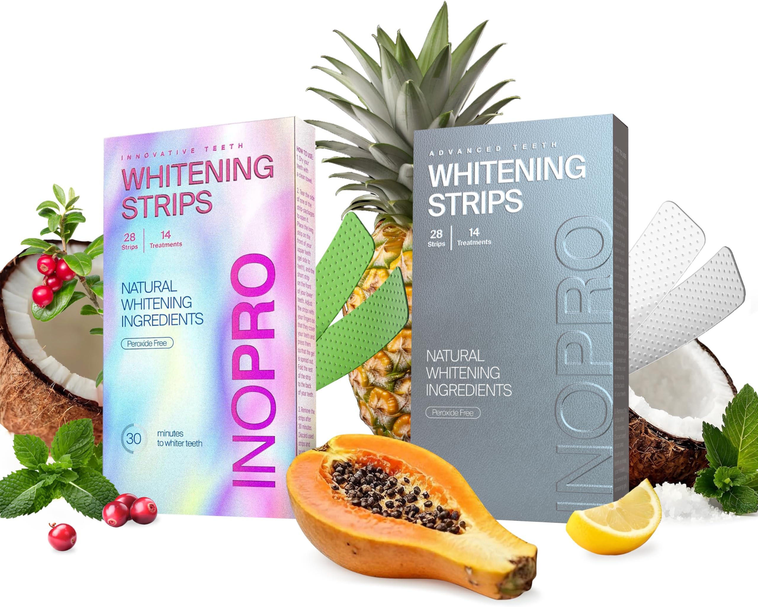 InoPro 2in1 Teeth Whitening Strips Kit 28 Treatments Advanced Teeth Whitening