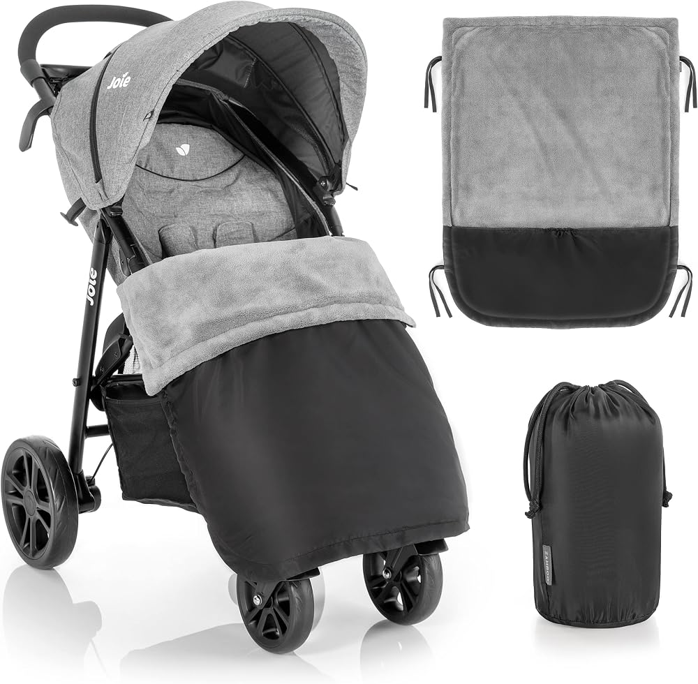 Zamboo Couverture Poussette Universelle, Polaire Douce, Gris Noir