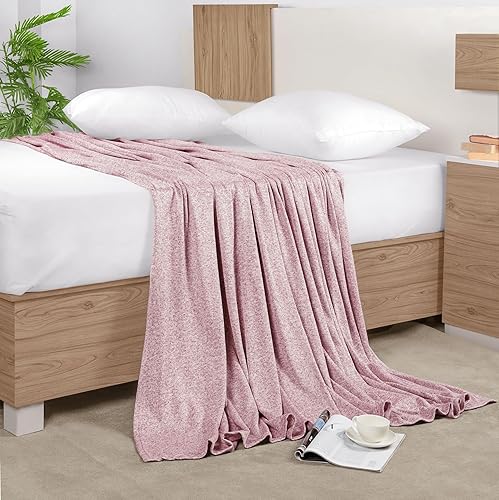 Miniatura 8 de Utopia Bedding Manta de punto tamaño Queen (90 x 90 pulgadas, rojo) 250 GSM, suave, jaspeado, ligera, transpirable, para sofá, cama y sofá