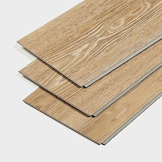 20 Mil Wear Layer | 1.5mm Pad Attached | 5.5 Thick Plank | 7 inch X 48 inch SPC Core Luxury Vinyl Flooring - Advanced Click System, 23.7 Square Feet Per Box - Sunshine