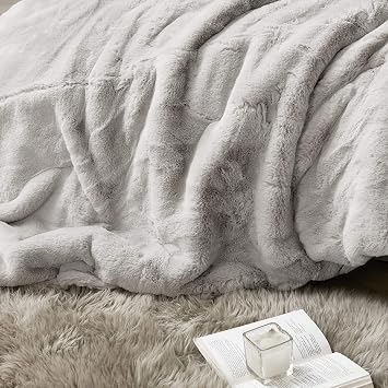 Chunky Bunny - Coma Inducer King Oversized Comforter Set - Stone Taupe | Experience Coma Worthy Sleep with Cozy Plush Faux Fur Extra Large Bedding