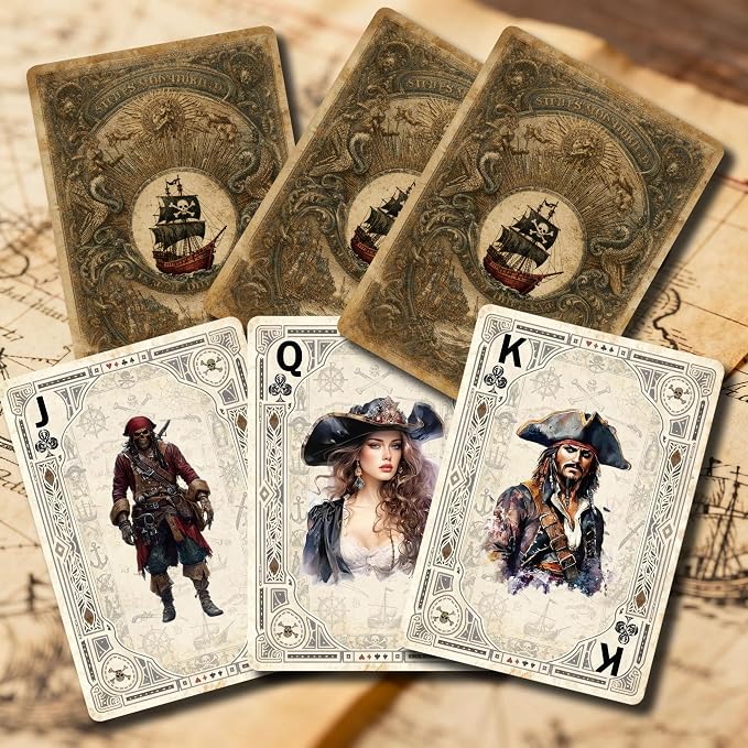 Naipes de poker con 54 ilustraciones únicas y material de papel azul miniatura 5