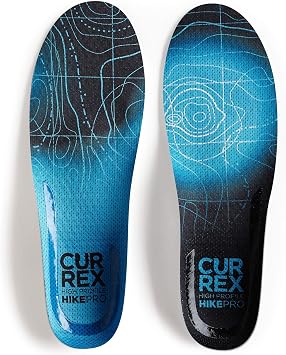 CURREX HikePro Insoles for Hiking Boots & Shoes Shock Absorbing Inserts to Help Reduce Fatigue and Increase Performance Anti-Slip Heel Surface for Stability for Men & Women High Arch, 2X