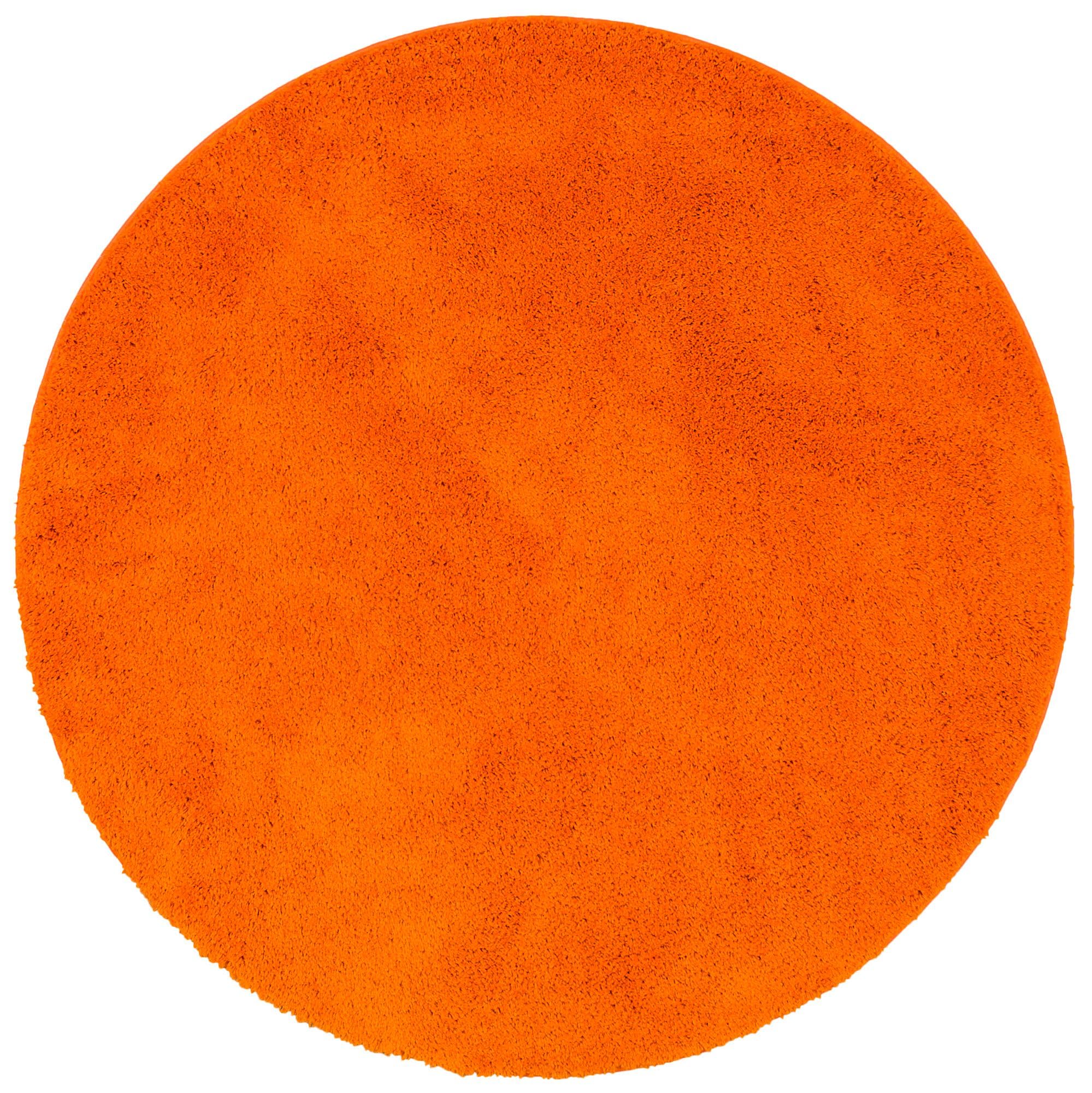 Snapstyle Hochflor Shaggy Teppich Palace Orange Rund in 7 Größen