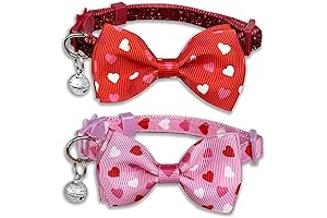 Heart-Melting Valentine's Cat Collar: Tune of Love with Bow Tie and Bell