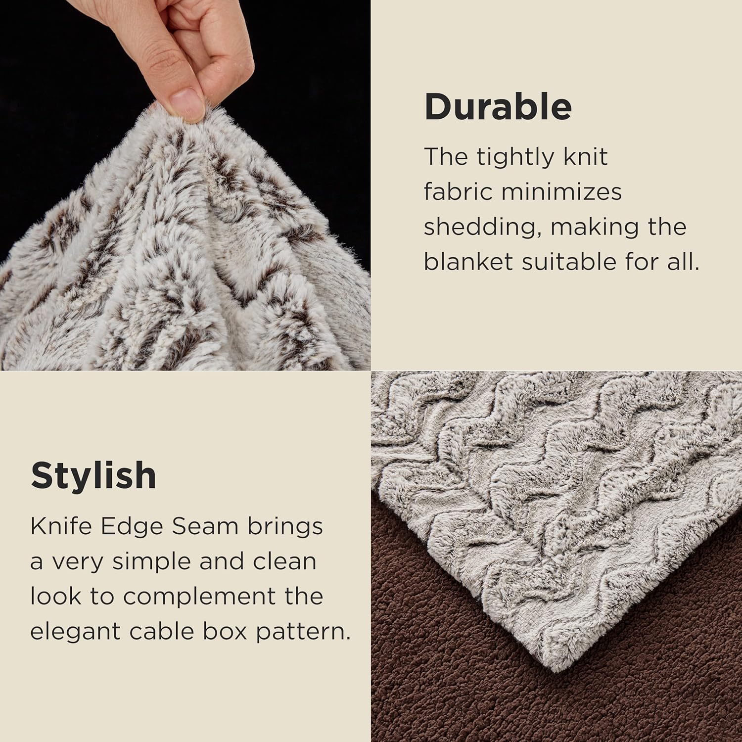Bedsure Cozy Throw Blankets for Couch - Comfy Fuzzy Blankets and Throws，Warm Soft Plush Throws and Blankets for Sofa, Brown, 50x60 inches