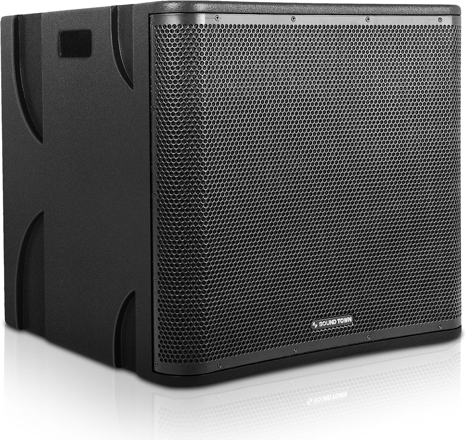 Sound Town CARME Series 1400W 15 Powered Subwoofer with DSP, LPF, Birch Plywood, Black (CARME-15SPW)