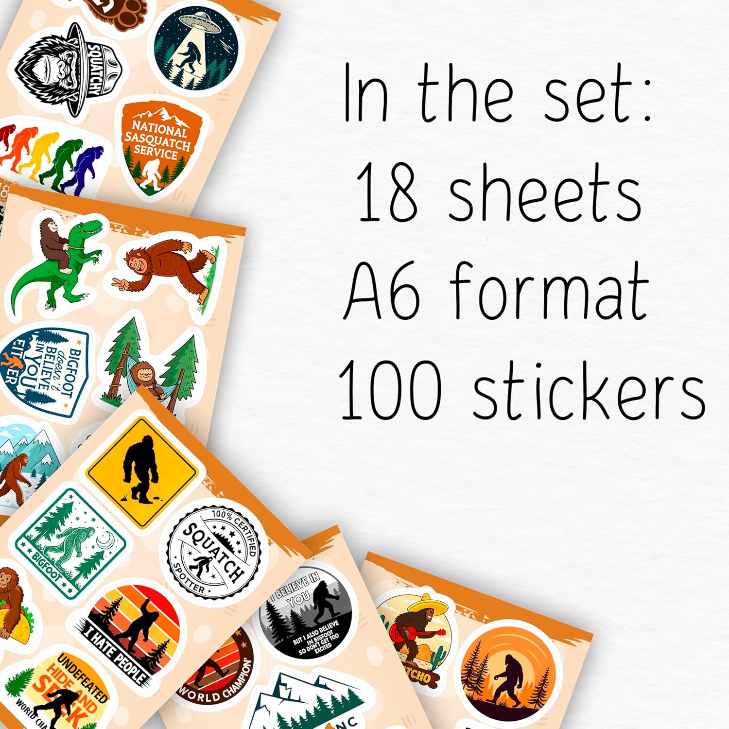 100Pcs Bigfoot Stickers for Water Bottle, Laptops - Bigfoot Gifts, Party Supplies, Big Foot Decorations - Sasquatch Stickers - Big Foot Sasquatch Gifts - Image 2