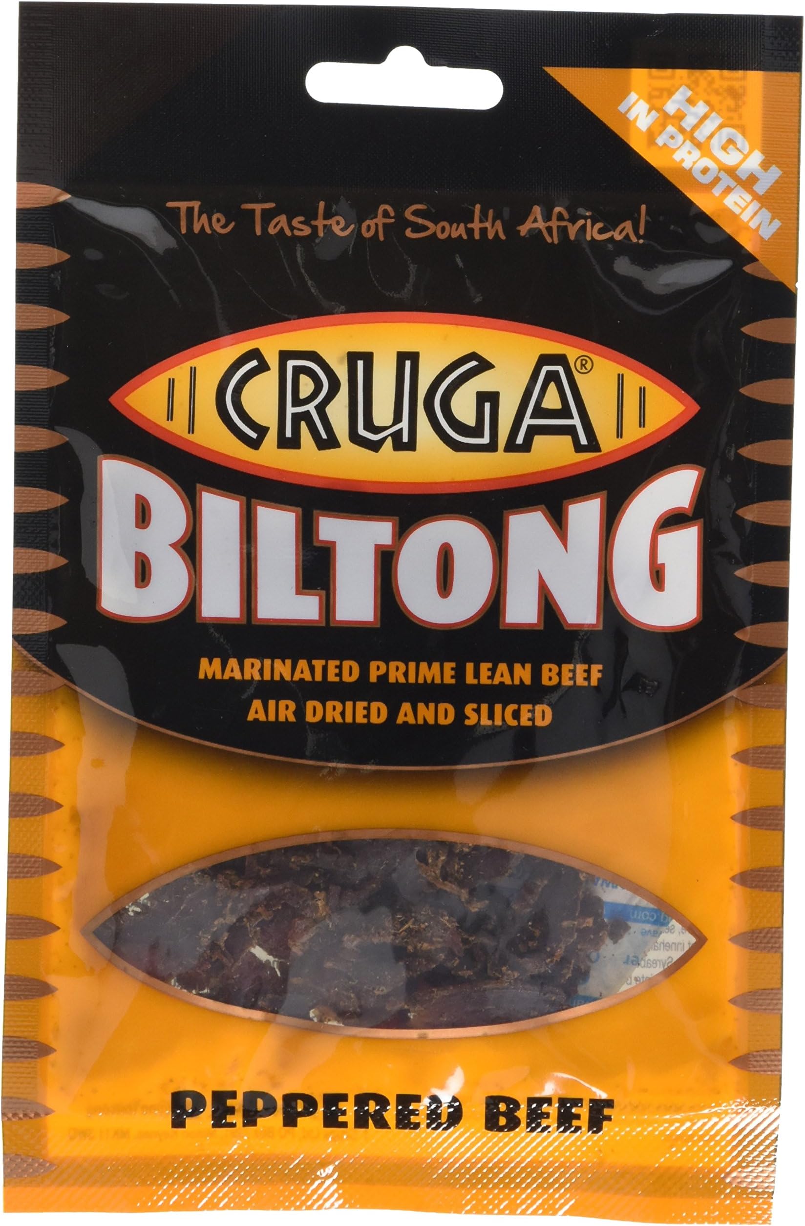 Cruga Peppered Beef Biltong, 25 g, Pack of 5