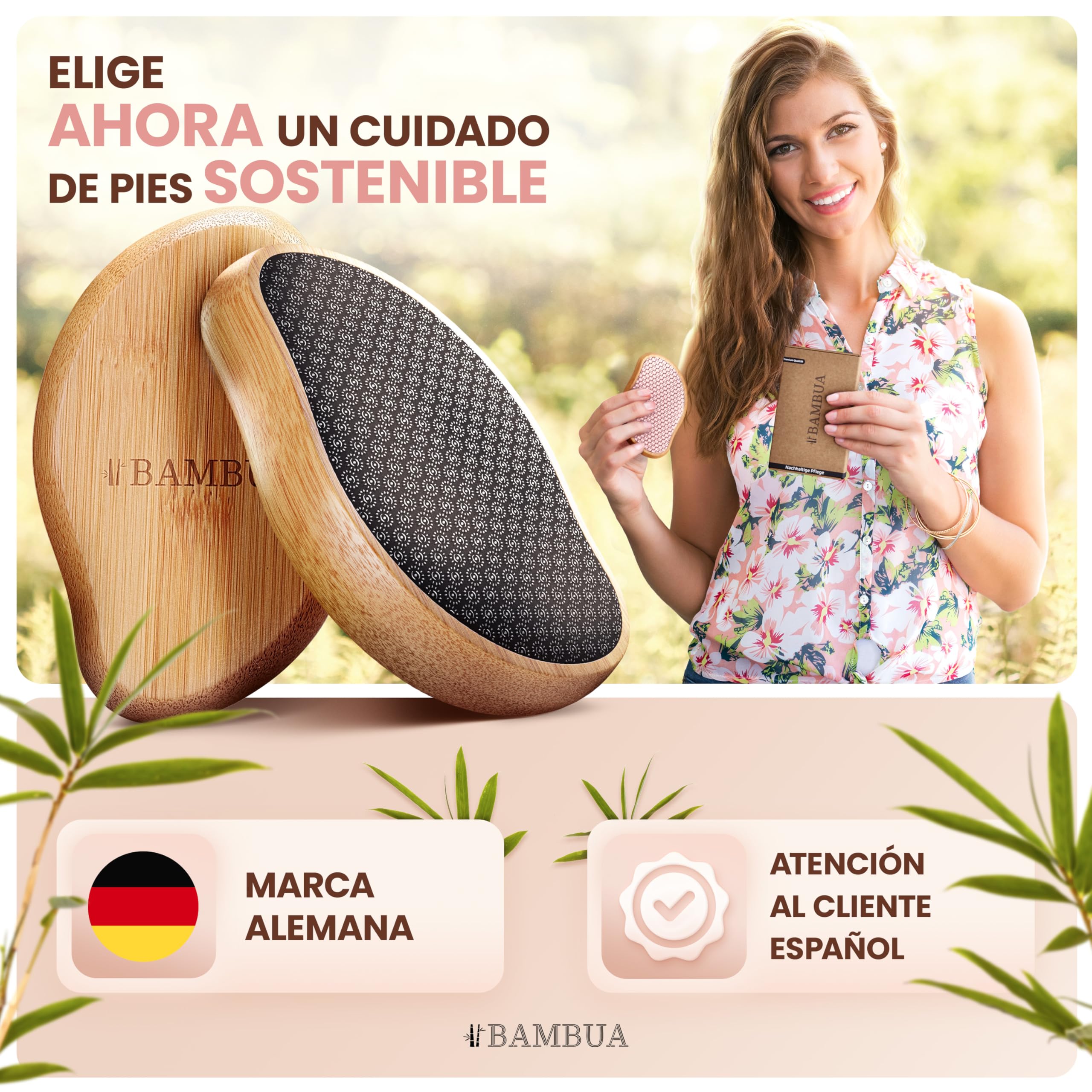 BAMBUA Lima Pies Durezas - (100% Efecto Anti-Callos) Callos Pies Eliminar - Para Pies Hermosos - Vidrio Nano Eficaz - Quita Durezas Para Pies - Piedra Pomez Para Pies Premium - Quita Callos (Negro)