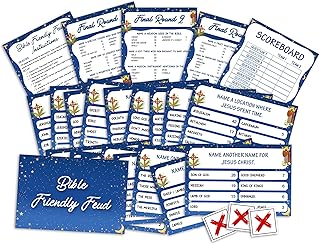 Bible Friendly Feud Game for Adults, Christian Discernment Card Games, Religious Discernment Game for Adults Large Group, Bible Trivia Card Games, Christian Decorations -05