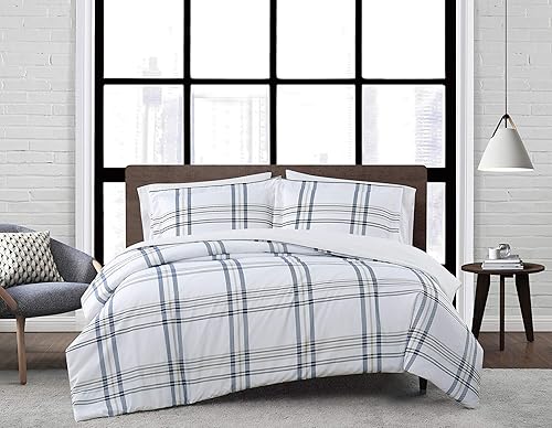 London Fog Kent - Juego de funda nórdica de 3 piezas a cuadros tamaño King