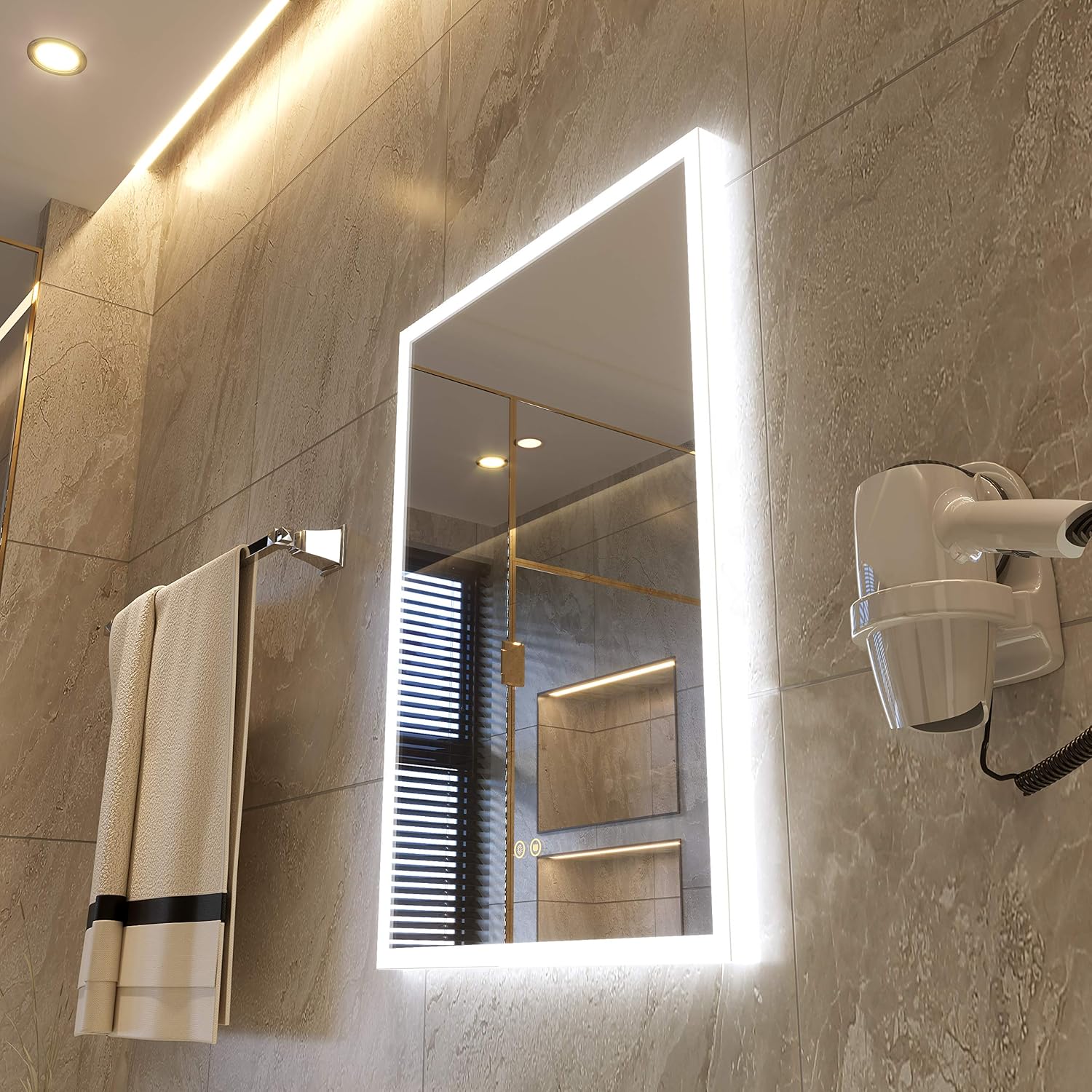 Exclusive Discount 50% Price Petus PetusHouse 20 X 28 Inch LED Lighted Bathroom Mirrors, Acrylic Frame Wall Mounted White Light Dimmable Anti-Fog Memory Button Waterproof CRI>90 5MM Copper Free Mirrors, Vertical & Horizontal Free Shipping Over $50 Petus PetusHouse 20 X 28 Inch LED Lighted Bathroom Mirrors, Acrylic Frame Wall Mounted White Light Dimmable Anti-Fog Memory Button Waterproof CRI>90 5MM Copper Free Mirrors, Vertical & Horizontal