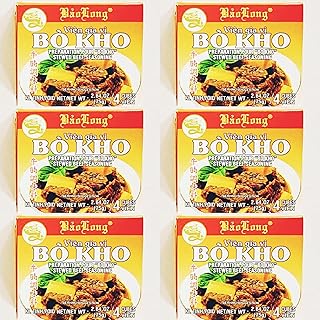 Mini Bo Kho Stewed Beef Seasoning Cubes, 2.64 oz, (4 Cubes per Box),Pack of 6 牛腩調味料