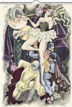 2026 Wall Calendar [12 pages 8"x12"] Erotic Carnival Ballet Vintage Illustration
